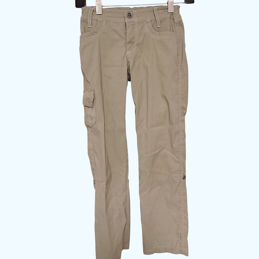 Modern KUHL Cargo Pants Size S 7-8 Boys Tan Khaki Woven Hiking Gorpcore Kids